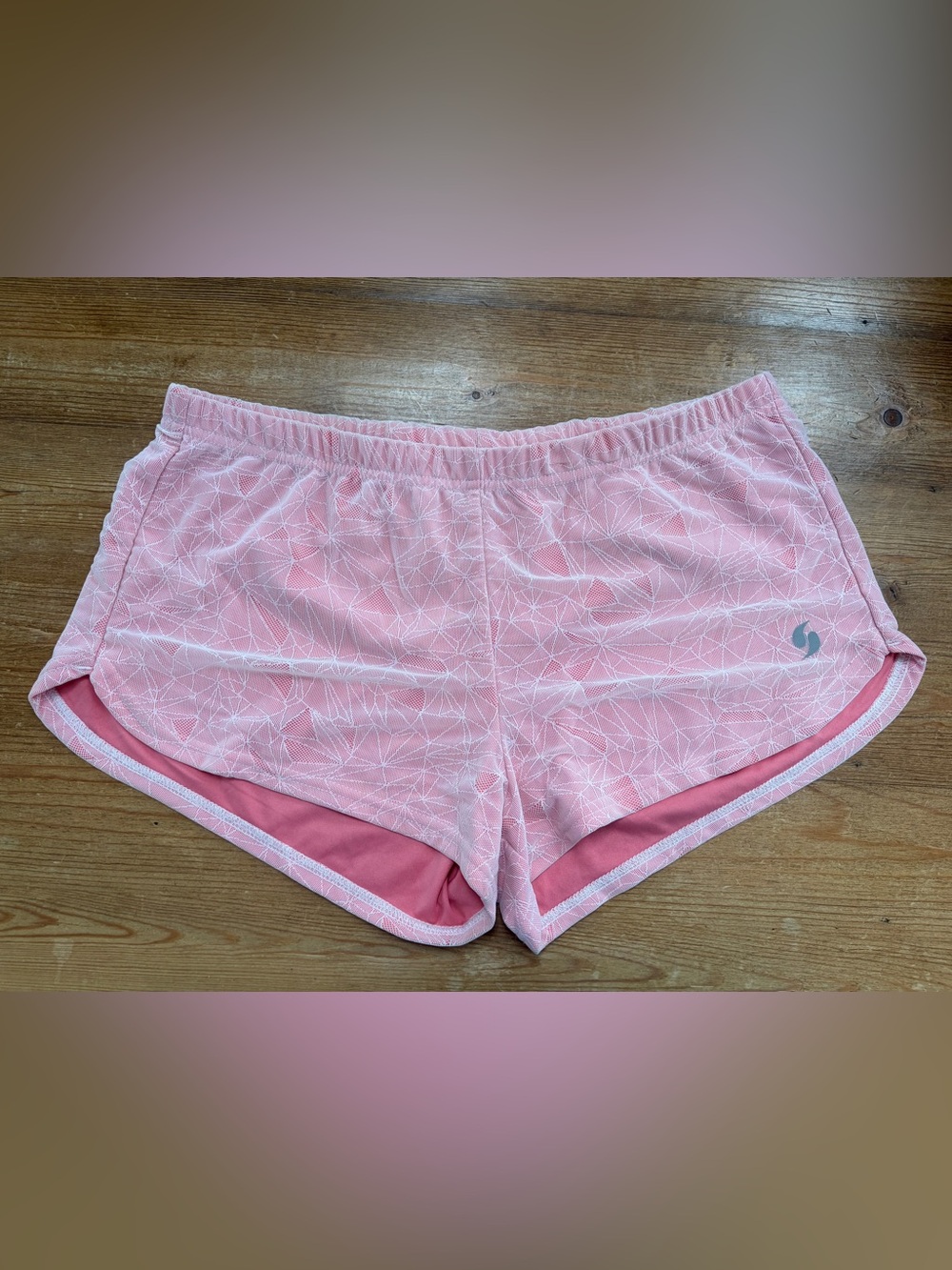 Lace Mini Shorts in Pink Coral and White